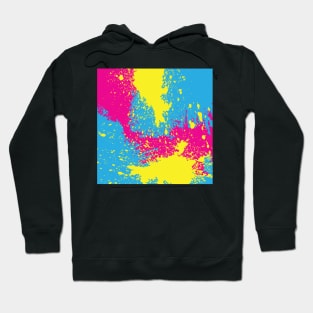 Hot Vax Summer Background Magenta Cyan Yellow Splatter Paint Hoodie